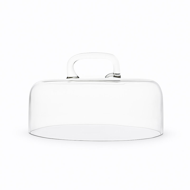 Glass Cake Cover with Wood Bottom