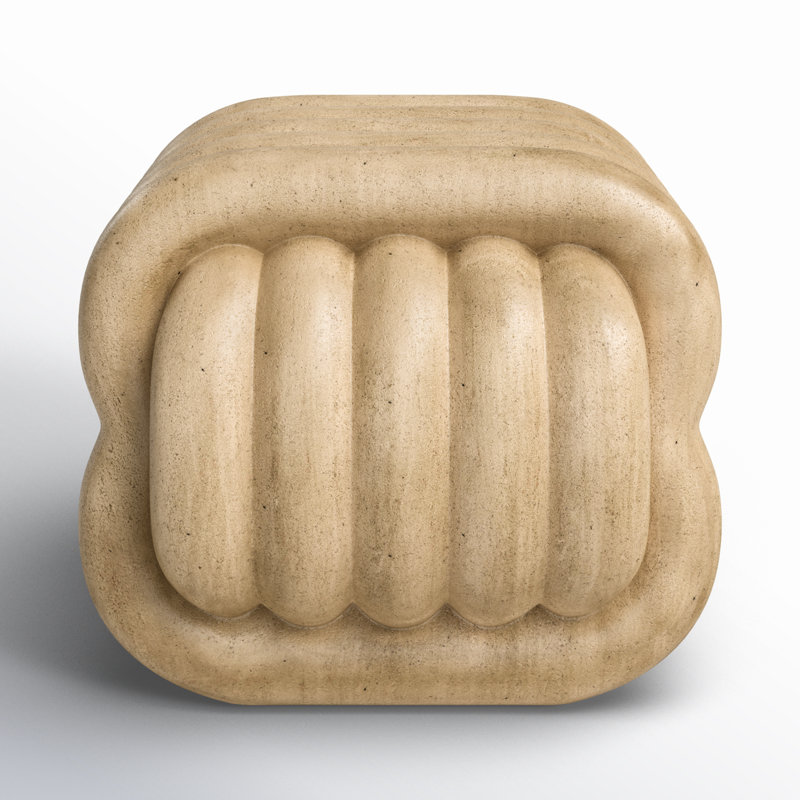 Rolandat Concrete Accent Stool, Tan