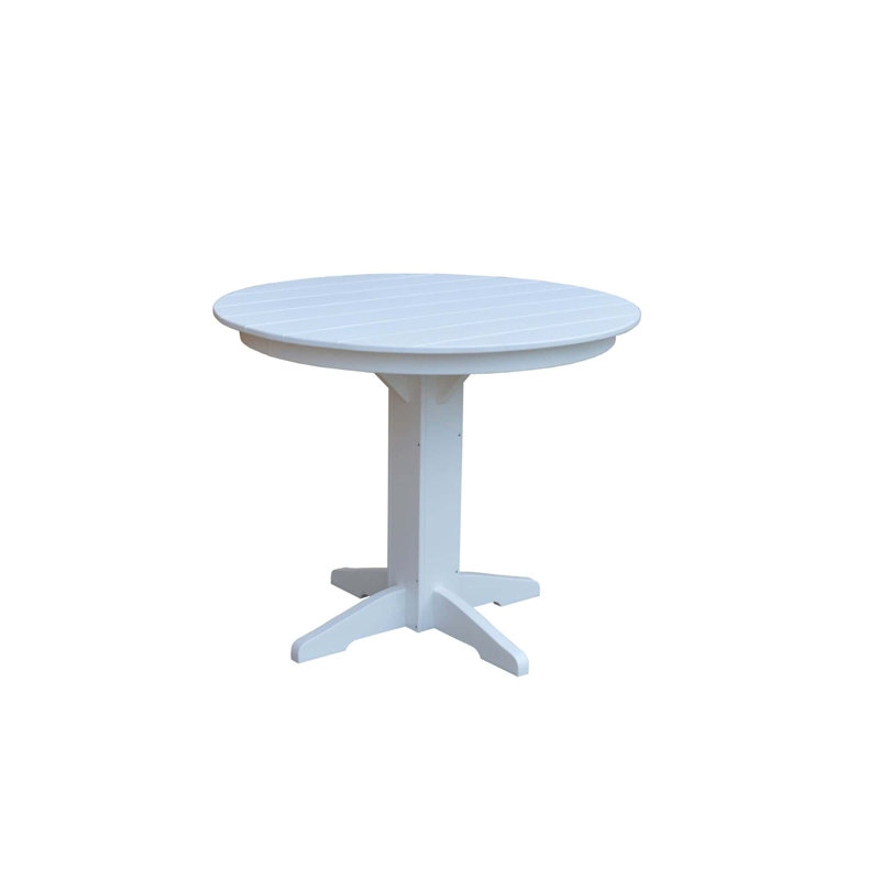  Table de comptoir ronde en poly composite, 33 po, noir, 44, Blanc brillant