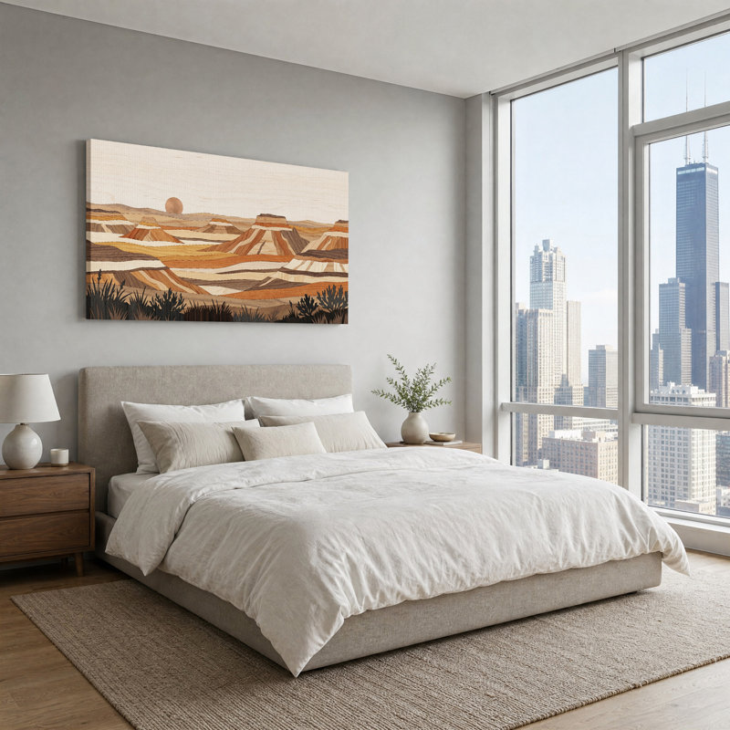 «Layered Wood Desert Canyon», art mural sur toile, L 46 po x H 24 po