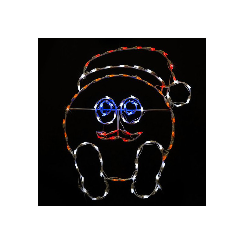 Cercle de père Noël fantaisiste, personnage lumineux de Noël
