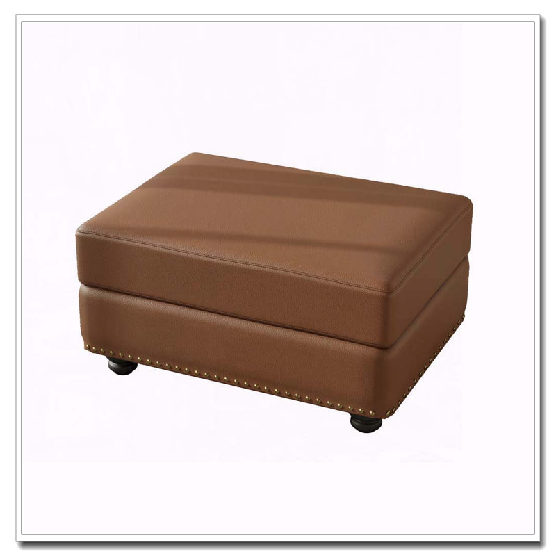 Repose-pieds en similicuir, Brun