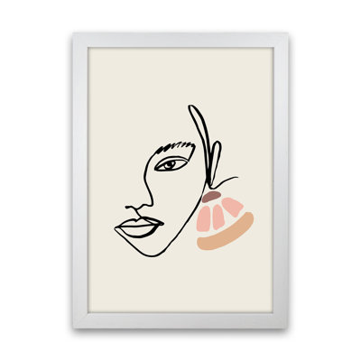 Boho Face With Earrings Sketch 1 by Planeta444 - Print