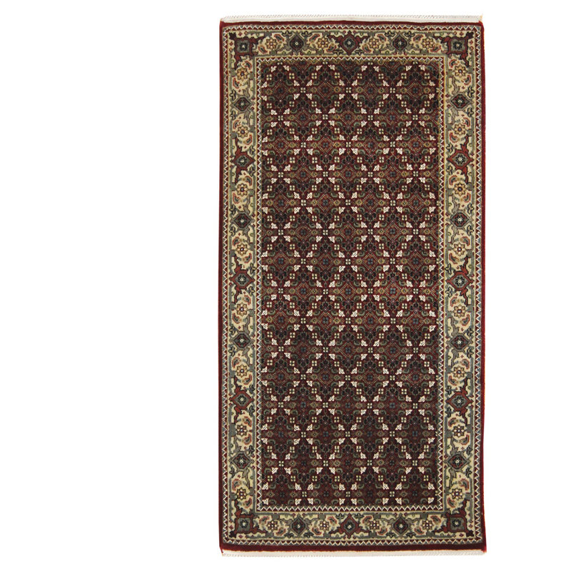 Tabriz Wool Oriental Area Rug in Brown, Rectangle 2' x 3'11"