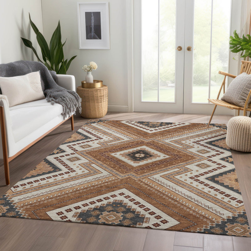 Premium Machine Washable Guada AMF1010 Tribal Rug, Rectangle 8' x 10'