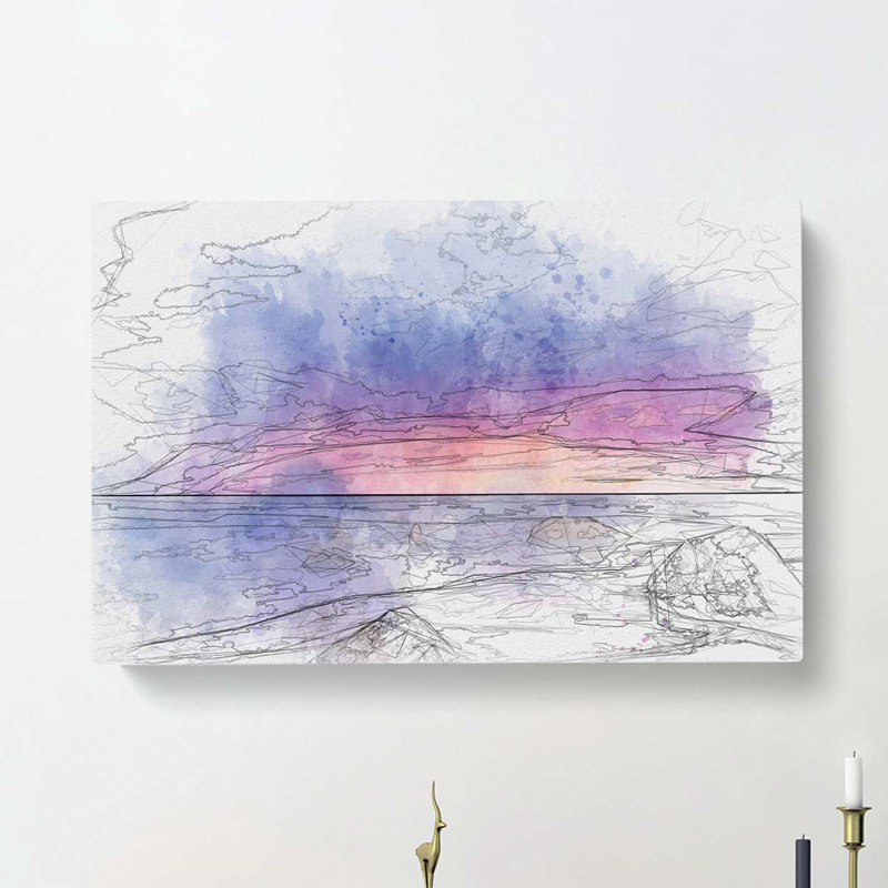 A Beach In Spain In Abstract - Wrapped Canvas Print, 50cm H x 76cm W x 3cm D