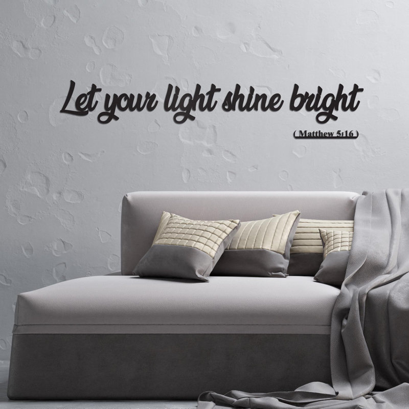 «Let Your Light Shine Bright», art mural en métal, Matthew 5: 16, verset de la Bible, décoration intérieure chrétienne, art scripturaire, cadeau inspirant
