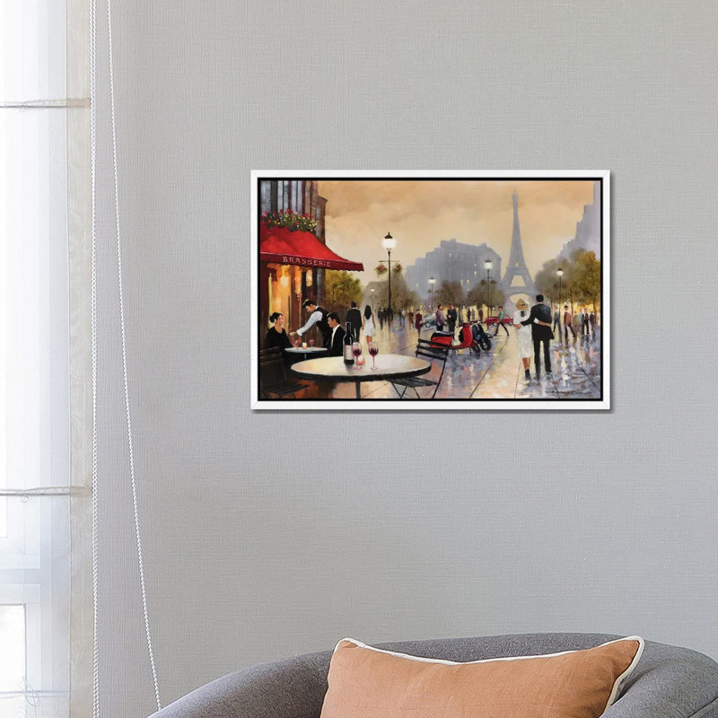 Paris Stroll by E.A. Orme - Painting on Canvas, 66.04 cm H x 45.72 cm W, White Framed