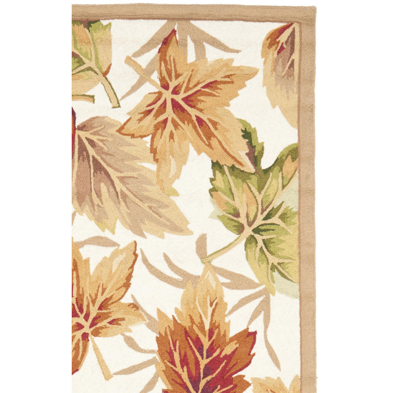 Kinchen Hand Hooked Wool Pile Rug, Rectangle 3'9" x 5'9"