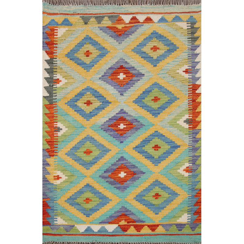 South Western Wool Kilim Oriental Rug 3x4