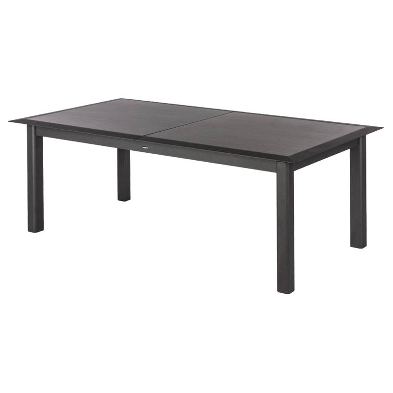 Kalem Rectangular Wood Metal Extendable Outdoor Dining Table , 216cm cm W 115cm cm D