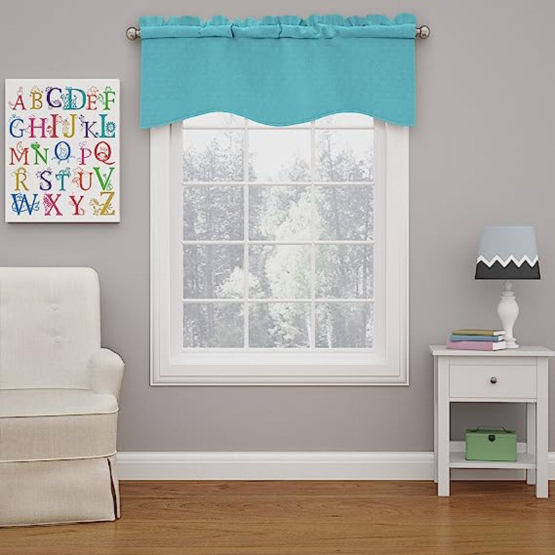 Kendall Scalloped Window Valance, Turquoise