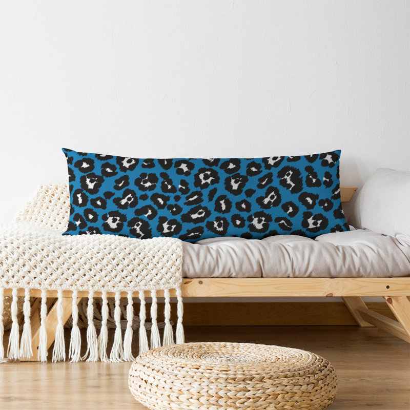 Coussin de support moyen en polyester/bourre en polyester Detroit, Bleu / blanc, Microfibre