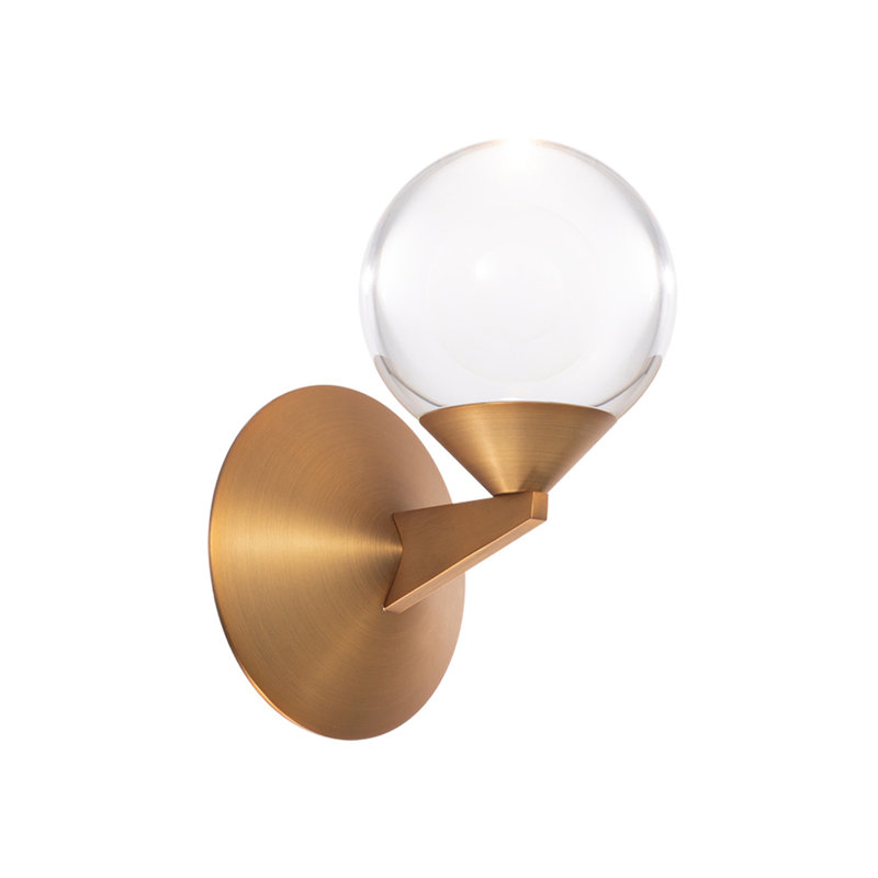 Double Bubble 1 - Light LED Armed Sconce, Aged Brass