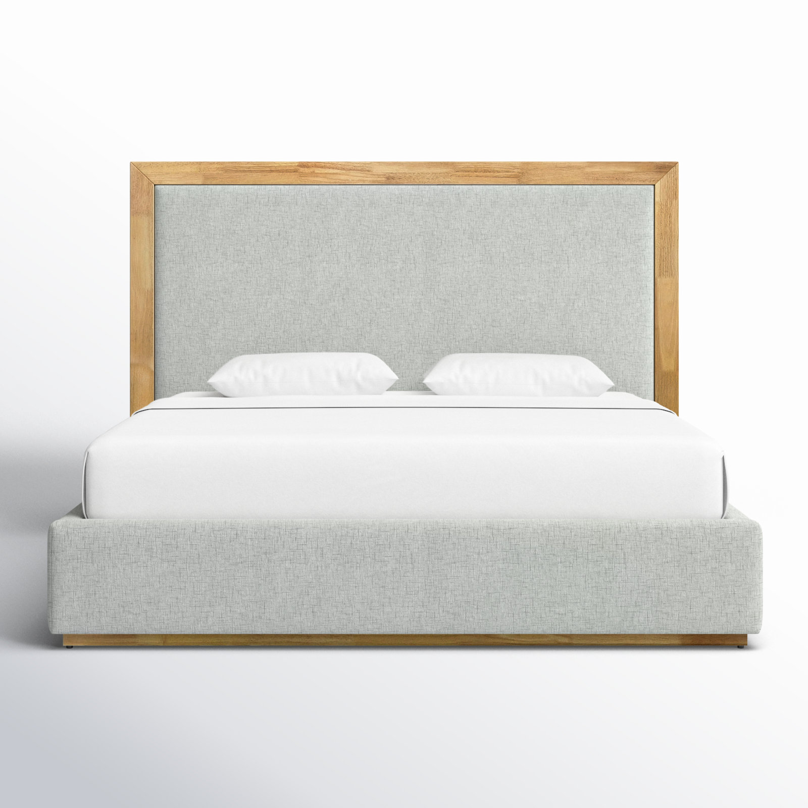 Reanna Upholstered Bed, California King, Natural Wood/Gray