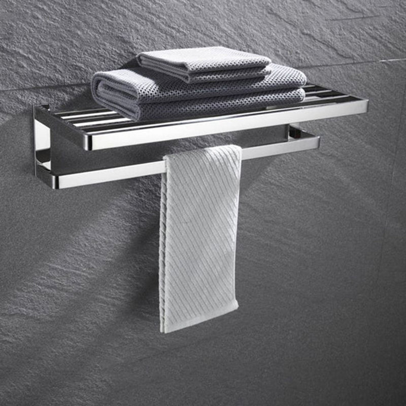 Wall Mounted Towel Shelf, Brushed Nickel
