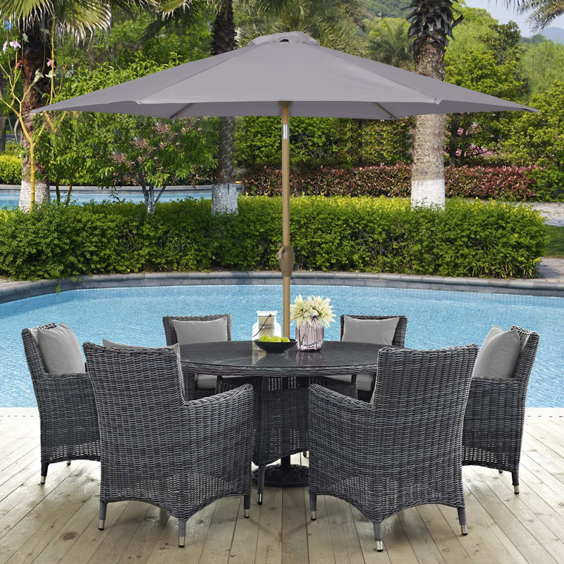 Avianna 270cm Market Parasol, Gold, Light Grey