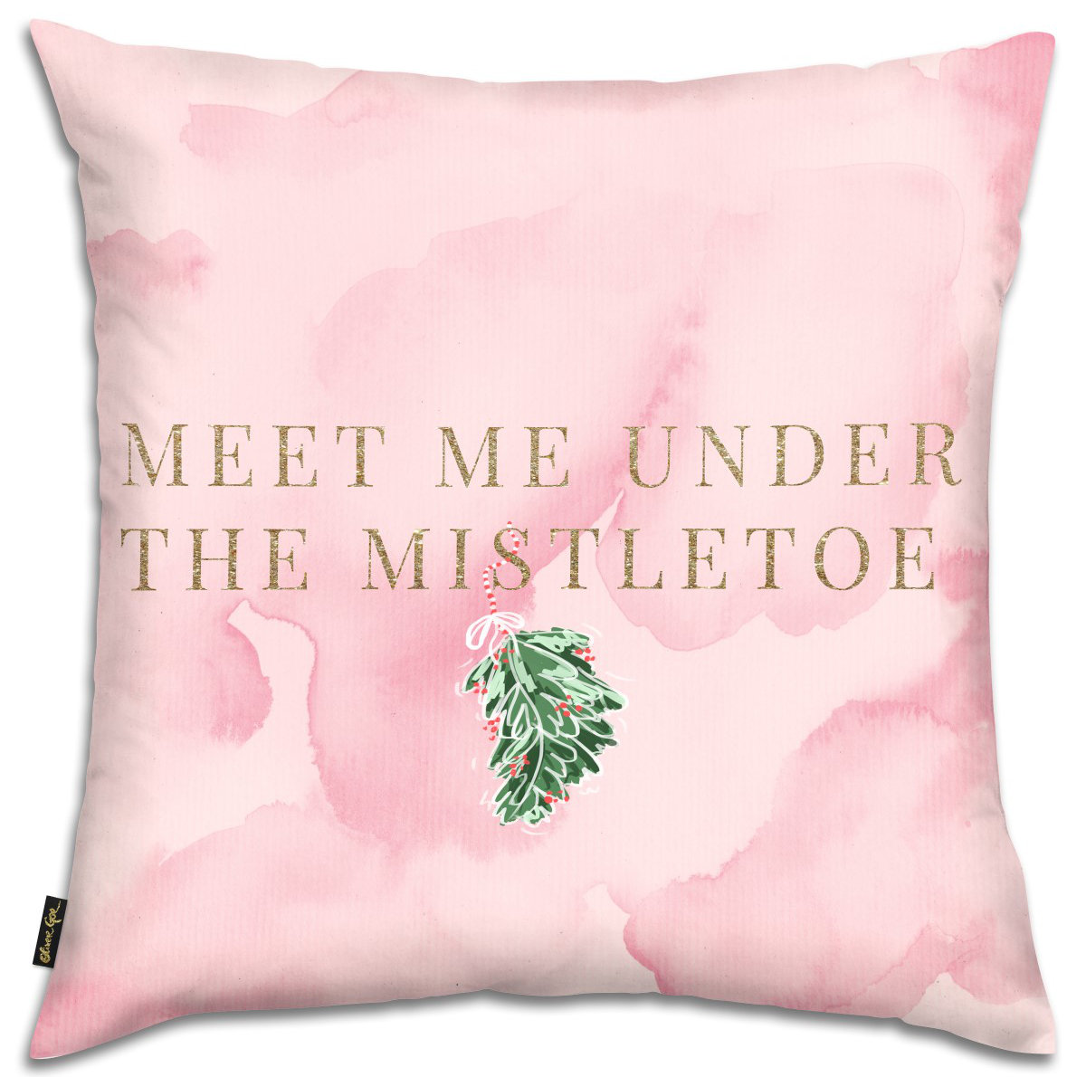 Oliver Gal Meet Me Under The Mistletoe Throw Pillow | Wayfair