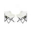 2 chaises de camping d'extérieur pliables / portatives, sac de transport, beige-686458747