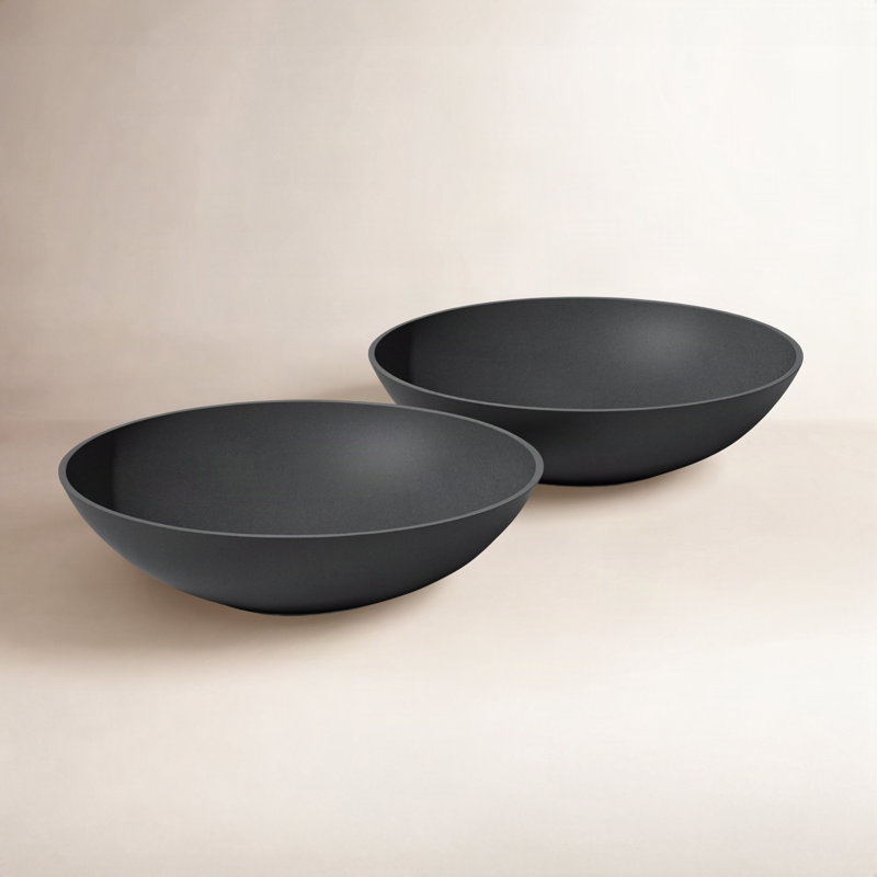 Pot à fleurs Pure Series Lane, Noir, noir, noir, noir, H 6 po x l 24 po x P 24 po, Ensemble de 2