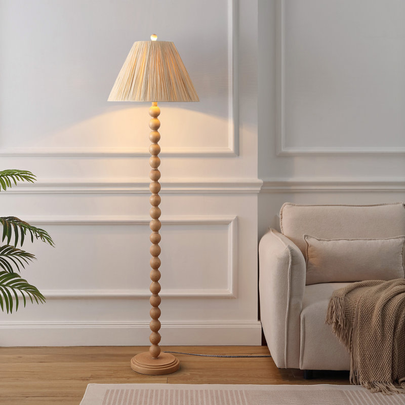 Lampe sur pied DEL en résine plissée 61,5 po Wren
