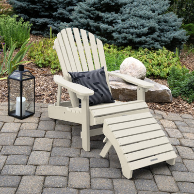 Anette Outdoor Adirondack Chair With Ottoman