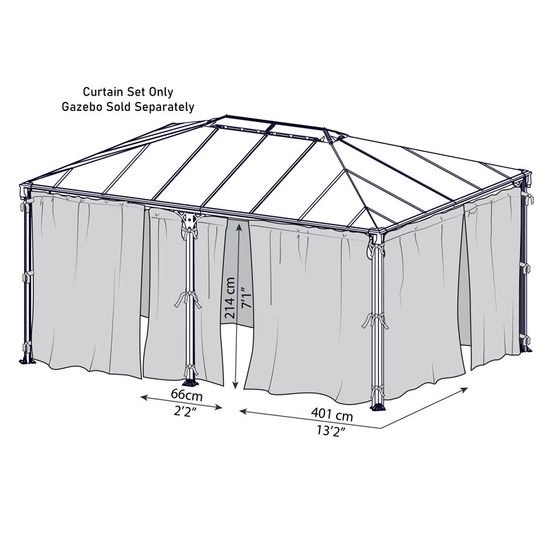 Palram - Canopia Milano 4300/Martinique 5000 Gazebo Curtain Side Wall