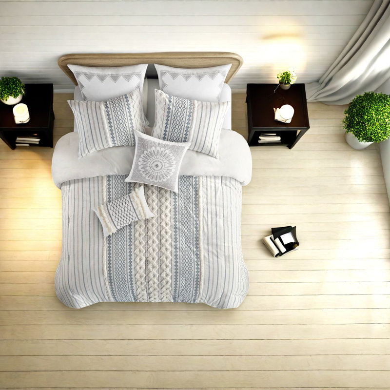 Ensemble de literie en coton hypoallergénique, capitonné chenille, style Mid-Century pour la maison