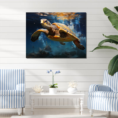 Tortue de marée, art mural tortue océanique II