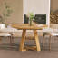 Table de salle à manger ronde extensible de 43,3" à 60" avec rangement dissimulé et piètement en croix, pour 4 à 6 personnes-554918173