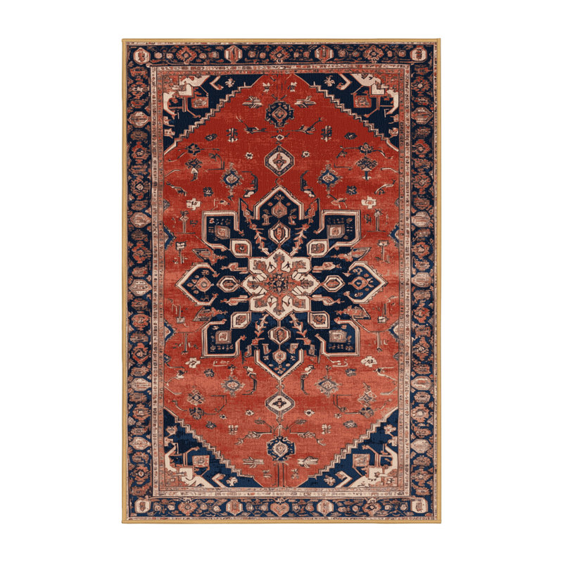 Tapis brun lavable à la machine, Rectangulaire 7 pi x 10 pi