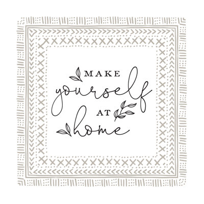 Make Yourself at Home Tribal Border 1 Piece Wrapped Canvas Wall Art