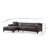 Modern Corner Sofa, Anthracite Color, 57.1 x 98.4 x 33.9 inches | Beech Wood & Chipboard Frame, 100% Polyester Fabric | 28 DNS Grey Foam + Feather Cushions, 2 Pillows Included, Industrial Scandinavian Design, Easy Care-1945237292-1945237293