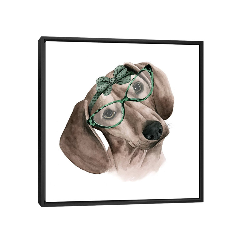 « rétro pup iii », reproduction d’impression sur toile, H 18 po x l 18 po x P 1,5 po, Toile avec cadre flottant noir