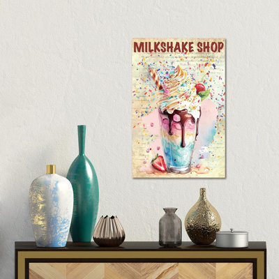 Milkshake Shop - reproduction d'art murale - toile encadrée