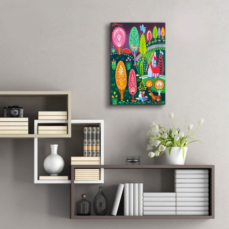  «Magical Cypresses» par Koday, art mural en verre acrylique, 16 po x 24 po, H 24 po x l 16 po