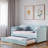 Upholstered Daybed With Trundle And Wood Slat-1420399163