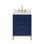 Bristol 24 In. Single Sink Carrara White Marble Countertop Bath Vanity In Monarch Blue With Satin Gold Gooseneck Faucet
