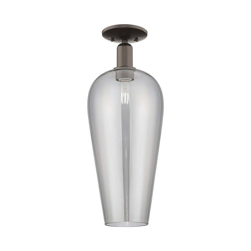 Chelsea 1 Light Semi-Flush Mount, Light Smoke Deco Swirl, Oil Rubbed Bronze