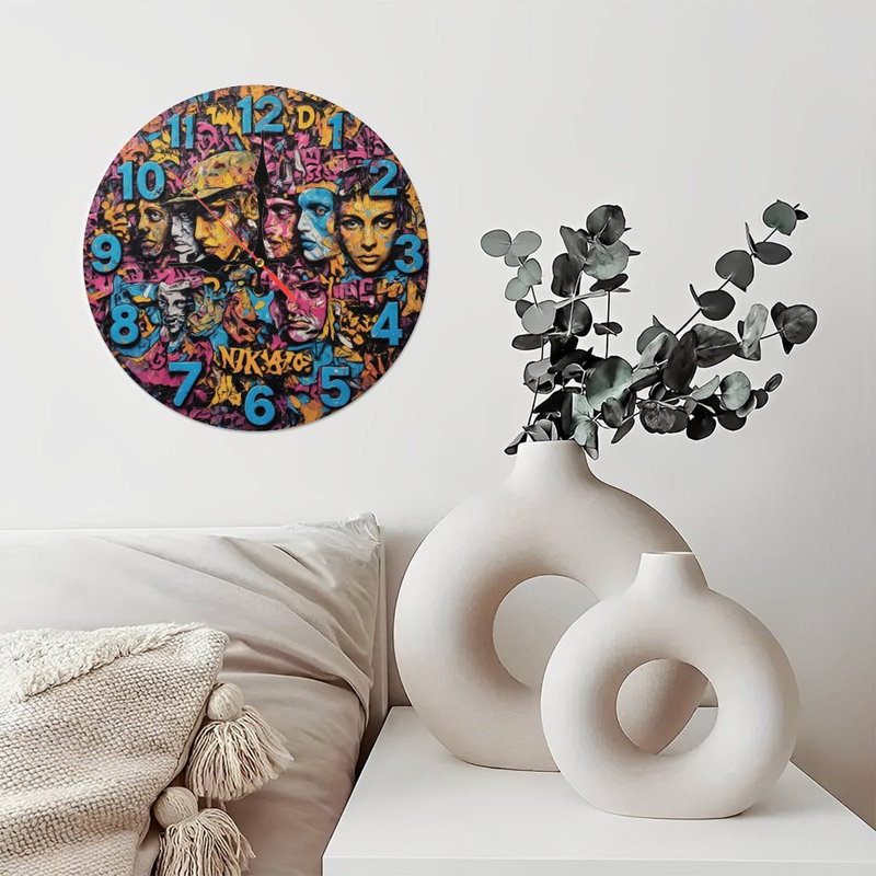 Clock Numbers With Graffiti Faces