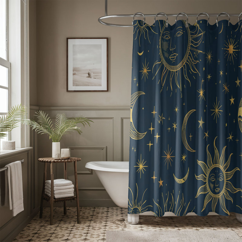 Starburst Patterns - Rideau de douche standard 1 pièce, H 74 po x l 71 po