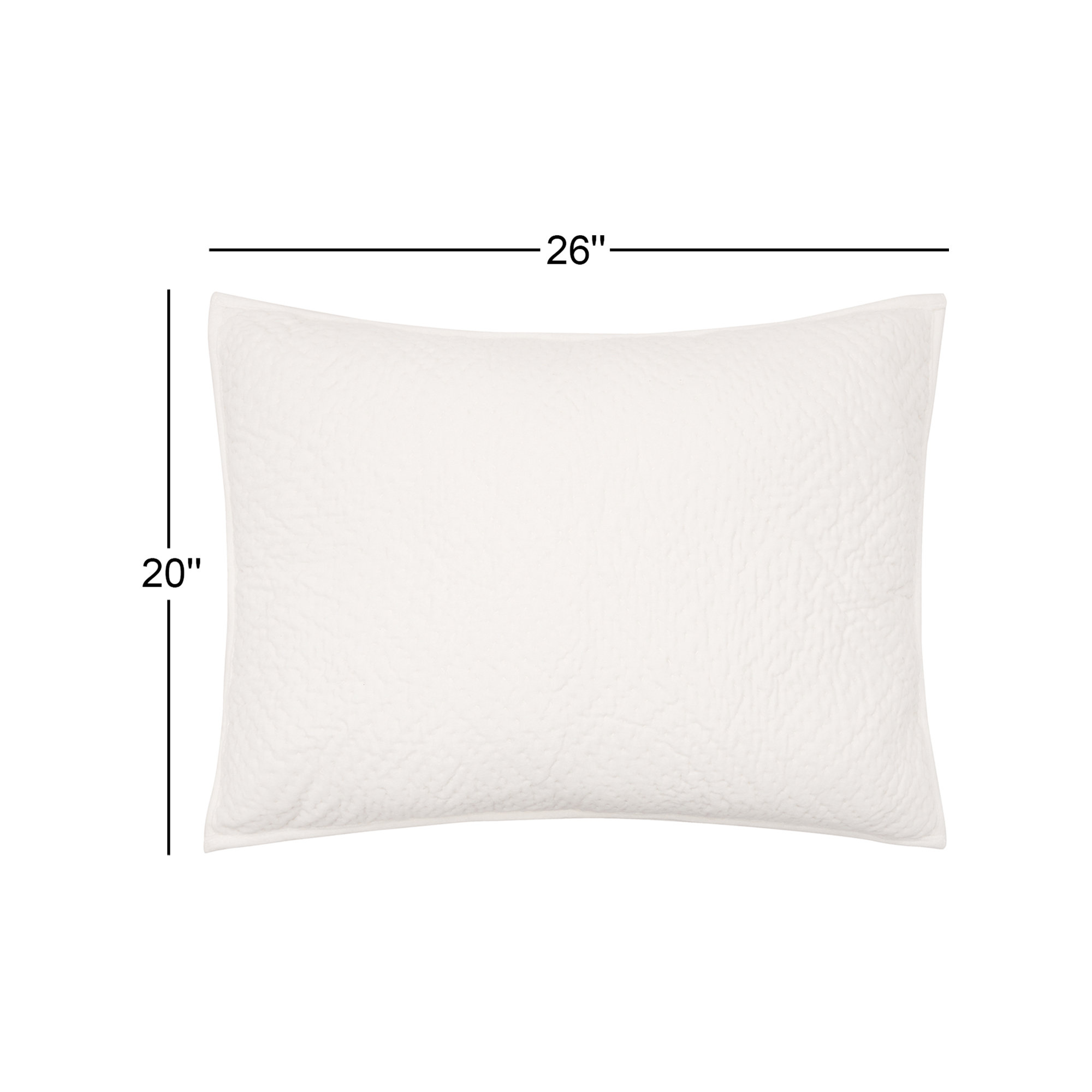 Hope 100% Cotton Ties Sham, Ivory, Standard