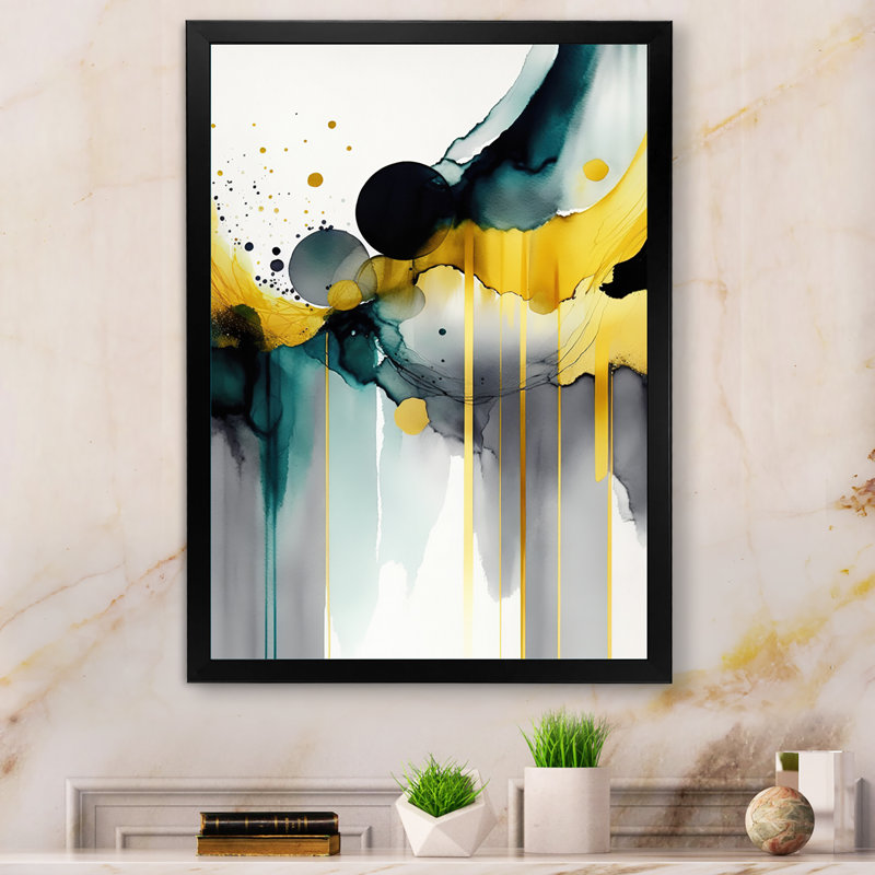 «Abstract Transitional Shapes II», reproduction sur toile, H 20 po x l 12 po x P 1 po, Cadre noir