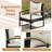 3 Piece Patio Conversation Set With Solid Acacia Wood  Armrests And Tabletop