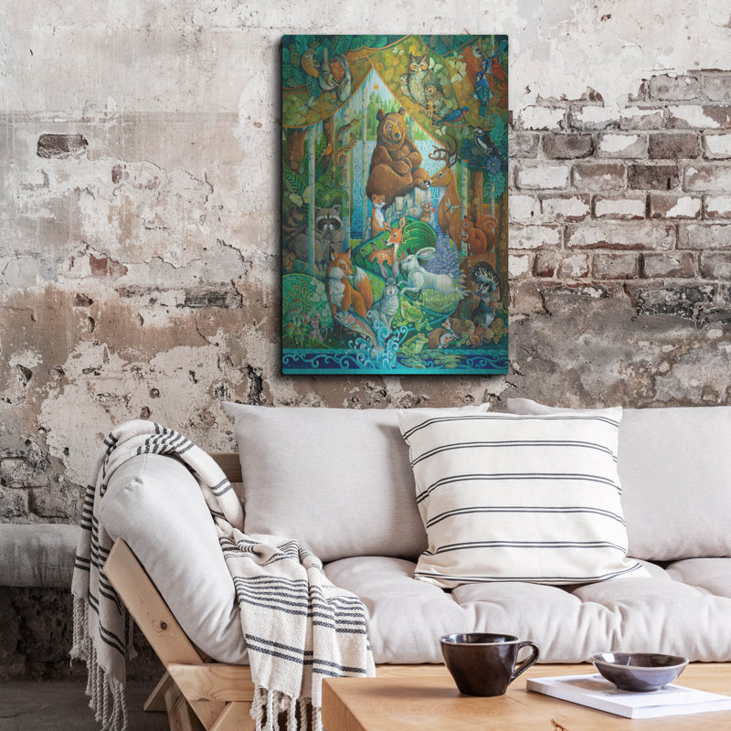 Art mural en métal Millwood Pines «Woodland Scene» par David Galchutt, H 36 po x l 24 po