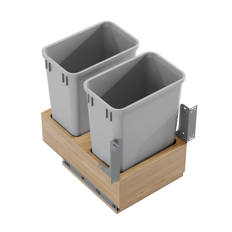 Poubelle de cuisine coulissante double 18 po Dowell, 35 pte -Double