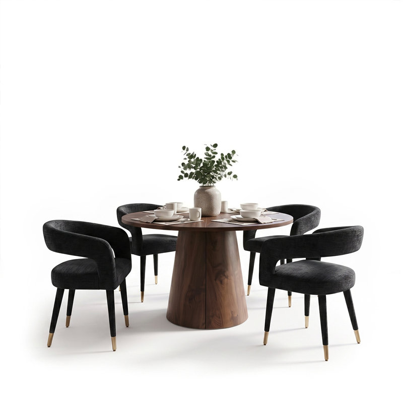Ensemble de table de salle à manger extensible de 47 à 65 po à 83 po avec fauteuils rembourrés, 5 Pieces: Table, 4 Chairs