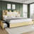 47.2" Bookcase Upholstered King Size Bed Frame with 4 Storage Drawers,Maple-2113984024