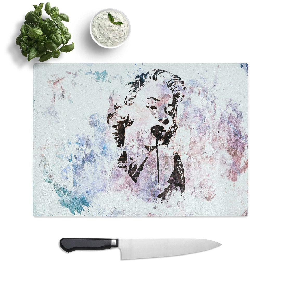 Glass Marilyn Monroe Graffiti in Abstract Chopping Board