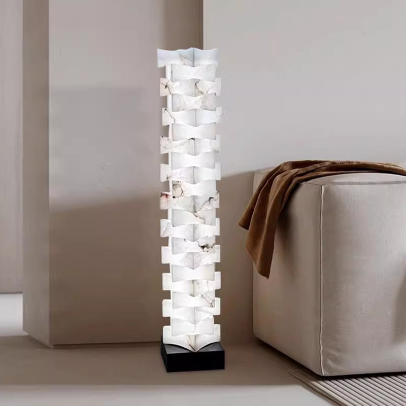 Black+White Marble Free form Floor Lamps